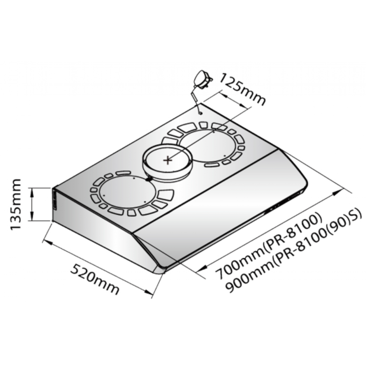 Pacific 太平洋 70cm 易拆式抽油煙機 左右摩打獨立開關
